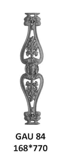 Balustrade, sierlijke leuning in gietijzer