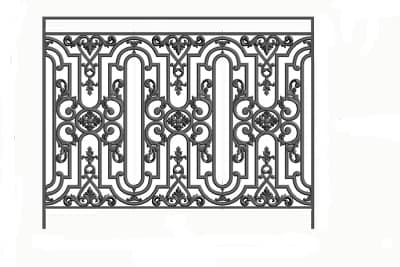 Balustrade, sierlijke leuning in gietijzer