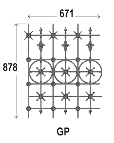 Balustrade, sierlijke leuning in gietijzer