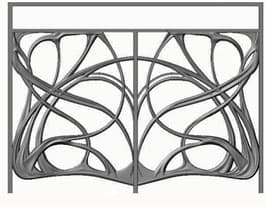 Balustrade, sierlijke leuning in gietijzer