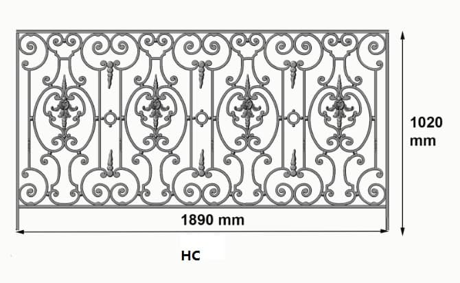 Balustrade, sierlijke leuning in gietijzer - Thumbnail 2