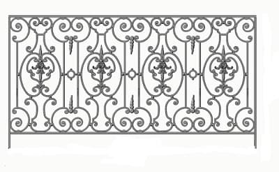 Balustrade, sierlijke leuning in gietijzer