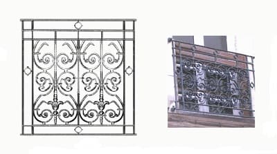 Balustrade, sierlijke leuning in gietijzer
