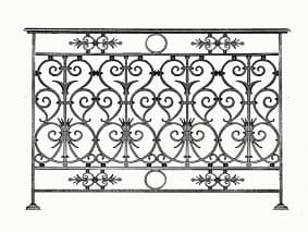 Balustrade, sierlijke leuning in gietijzer
