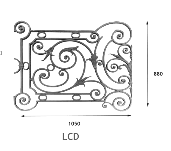Balustrade, sierlijke leuning in gietijzer