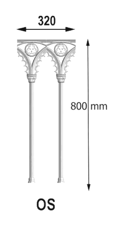 Balustrade, sierlijke leuning in gietijzer