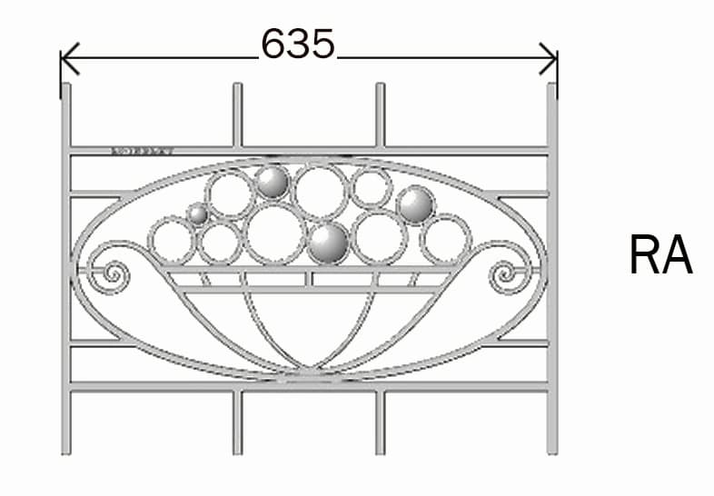 Balustrade, sierlijke leuning in gietijzer