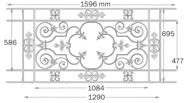 Balustrade, sierlijke leuning in gietijzer - Thumbnail 2