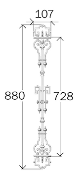 Balustrade, sierlijke leuning in gietijzer