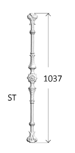 Balustrade, sierlijke leuning in gietijzer