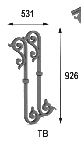 Balustrade, sierlijke leuning in gietijzer