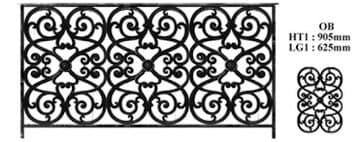 Balustrade, sierlijke leuning in gietijzer