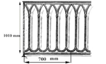 Balustrade, sierlijke leuning in gietijzer