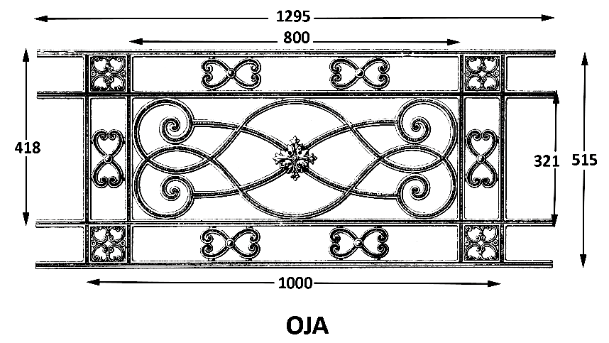 Raamsteun, gietijzeren leuning — ref OJA