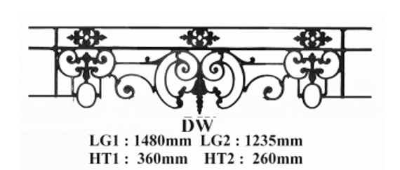 Raamsteun van gietijzer — ref DW