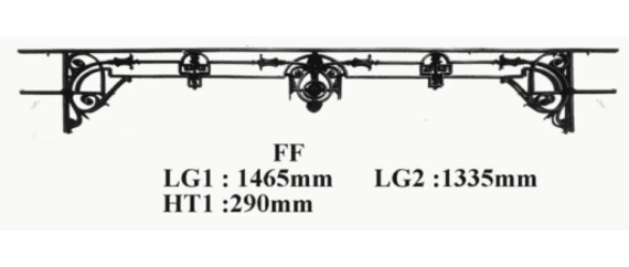 Raamsteun van gietijzer — ref FF